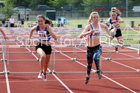 Girls under-15 hurdles, North Eastern Track and Fields Champs., Middlesbrough. Photo: David T. Hewitson/Sports for All Pics